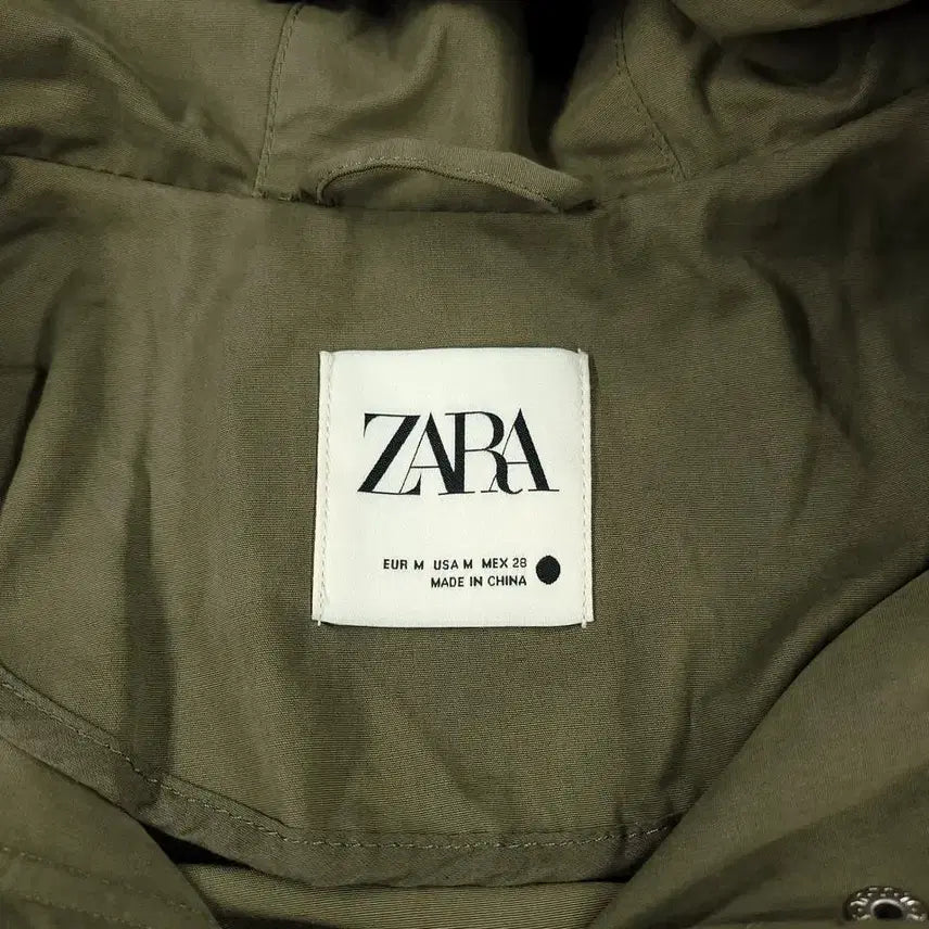 [BUNJANG] ZARA Khaki Hidden Zipper Raglan Sleeve Cotton Blend M65 Short Crop Jacket / ZARA 자라 카키 히든지퍼 가오리핏 레글런 코튼블렌드 M65 숏 크롭