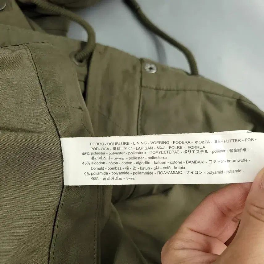 [BUNJANG] ZARA Khaki Hidden Zipper Raglan Sleeve Cotton Blend M65 Short Crop Jacket / ZARA 자라 카키 히든지퍼 가오리핏 레글런 코튼블렌드 M65 숏 크롭