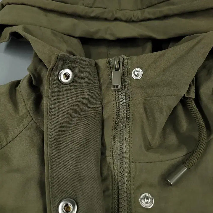 [BUNJANG] ZARA Khaki Hidden Zipper Raglan Sleeve Cotton Blend M65 Short Crop Jacket / ZARA 자라 카키 히든지퍼 가오리핏 레글런 코튼블렌드 M65 숏 크롭