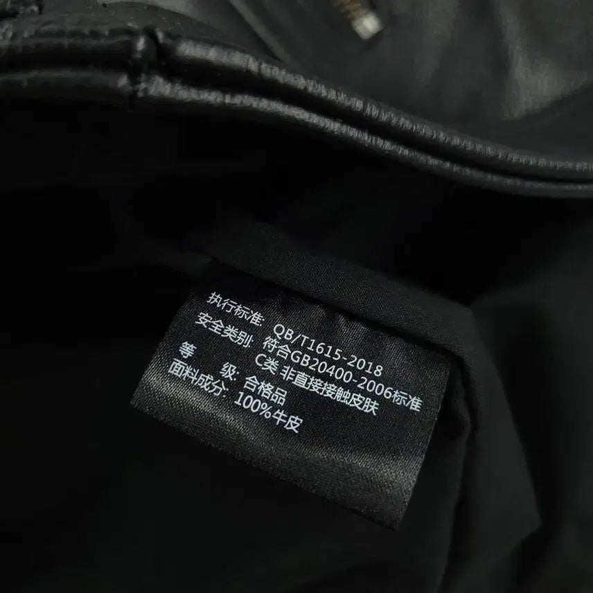[BUNJANG] Vintage Leather Biker Jacket / 빈티지 블랙 체스트포켓 네크비조 사이드신치 소가죽 카우레더 바이커 라이더