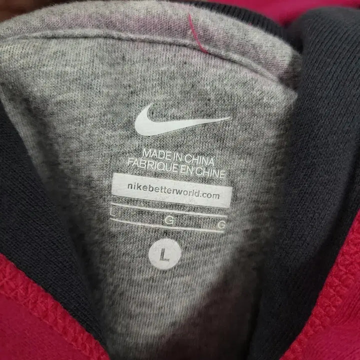 [BUNJANG] Nike Pink Black Swoosh Logo Cotton Sweat Hoodie WOM / 나이키 핫핑크 블랙 스우시 로고 캥거루포켓 코튼 스웻 후드 티셔츠 WOM
