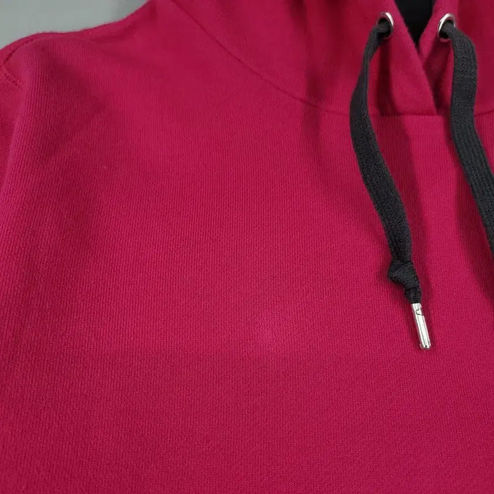 [BUNJANG] Nike Pink Black Swoosh Logo Cotton Sweat Hoodie WOM / 나이키 핫핑크 블랙 스우시 로고 캥거루포켓 코튼 스웻 후드 티셔츠 WOM