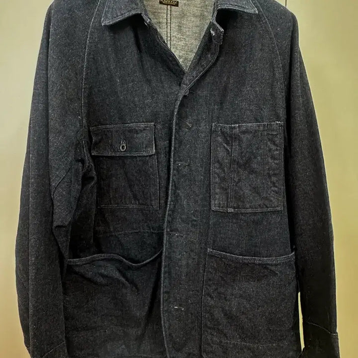 [BUNJANG] Kapital 12oz Coverall Jacket Black Lizard / 캐피탈 12oz 커버올 흑사버전 2사이즈