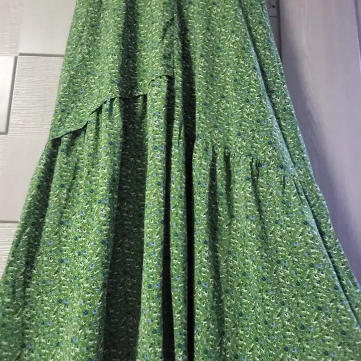 [BUNJANG] Soup Green Floral Long Dress / soup 그린 플라워 패턴 롱 원피스