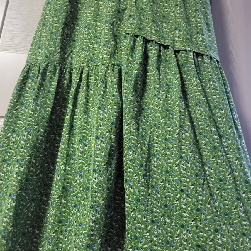 [BUNJANG] Soup Green Floral Long Dress / soup 그린 플라워 패턴 롱 원피스
