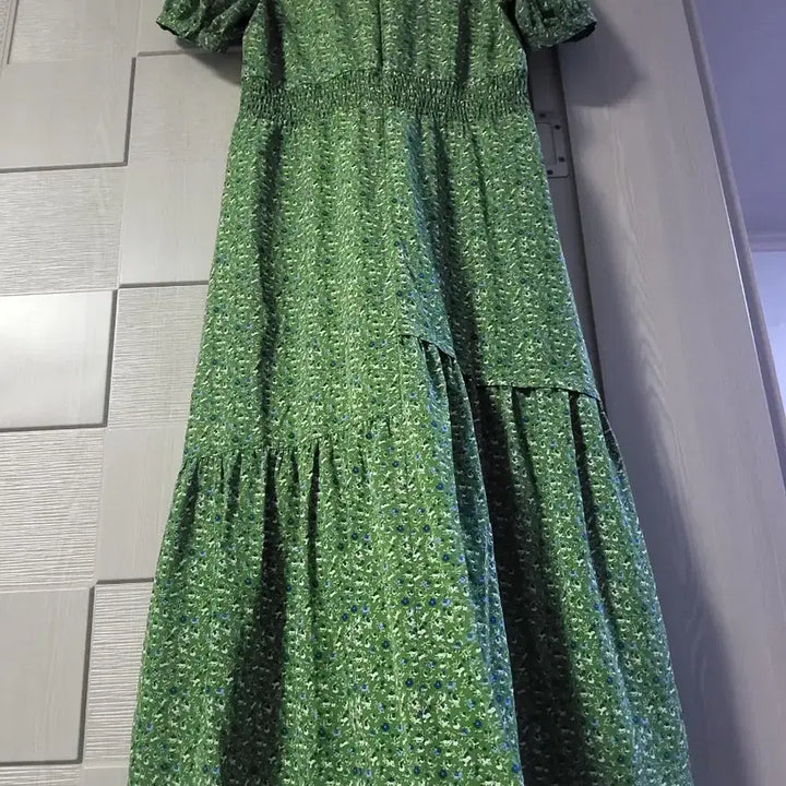 [BUNJANG] Soup Green Floral Long Dress / soup 그린 플라워 패턴 롱 원피스