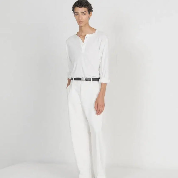 [BUNJANG] Brown Yak Henry Neck Long Sleeve Ivory Size 3 / 브라운야드 헨리넥 롱슬리브 아이보리 3