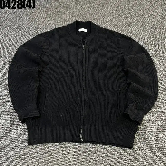 [BUNJANG] LOGAN Black Knit Zip-Up Cardigan M / LOGAN 블랙 니트 집업 가디건 M 0428(4)