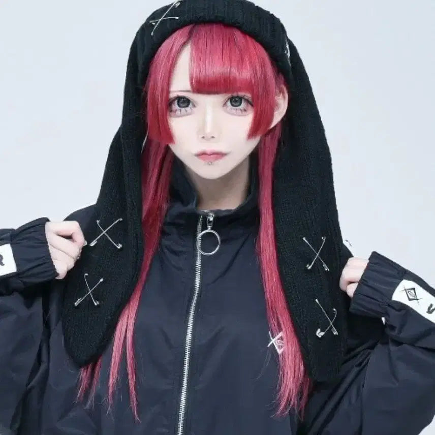 [BUNJANG] REFLEM Usamimi Piercing Beanie / REFLEM 레플렘 우사미미 피어싱 비니 지뢰계 중성계 고스펑크