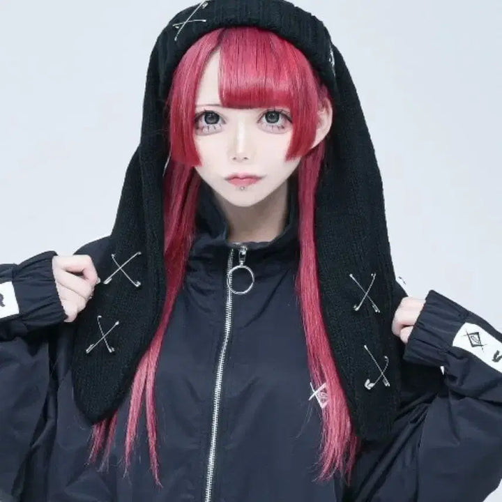 [BUNJANG] REFLEM Usamimi Piercing Beanie / REFLEM 레플렘 우사미미 피어싱 비니 지뢰계 중성계 고스펑크