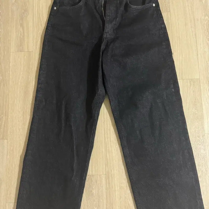 [BUNJANG] Yousso Korean Denim Washed Black Wide Fit Jeans / 유스 와이드데님 워시드블랙(흑청)