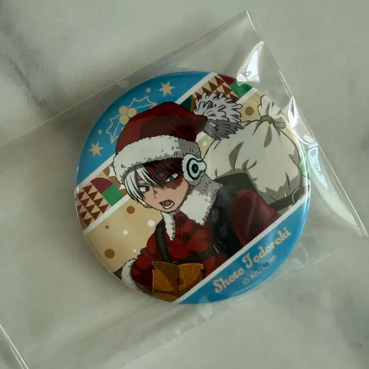 [BUNJANG] My Hero Academia Todoroki Shoto Christmas Santa Can Badge / 나히아 히로아카 토도로키 쇼토 크리스마스 산타 캔뱃지