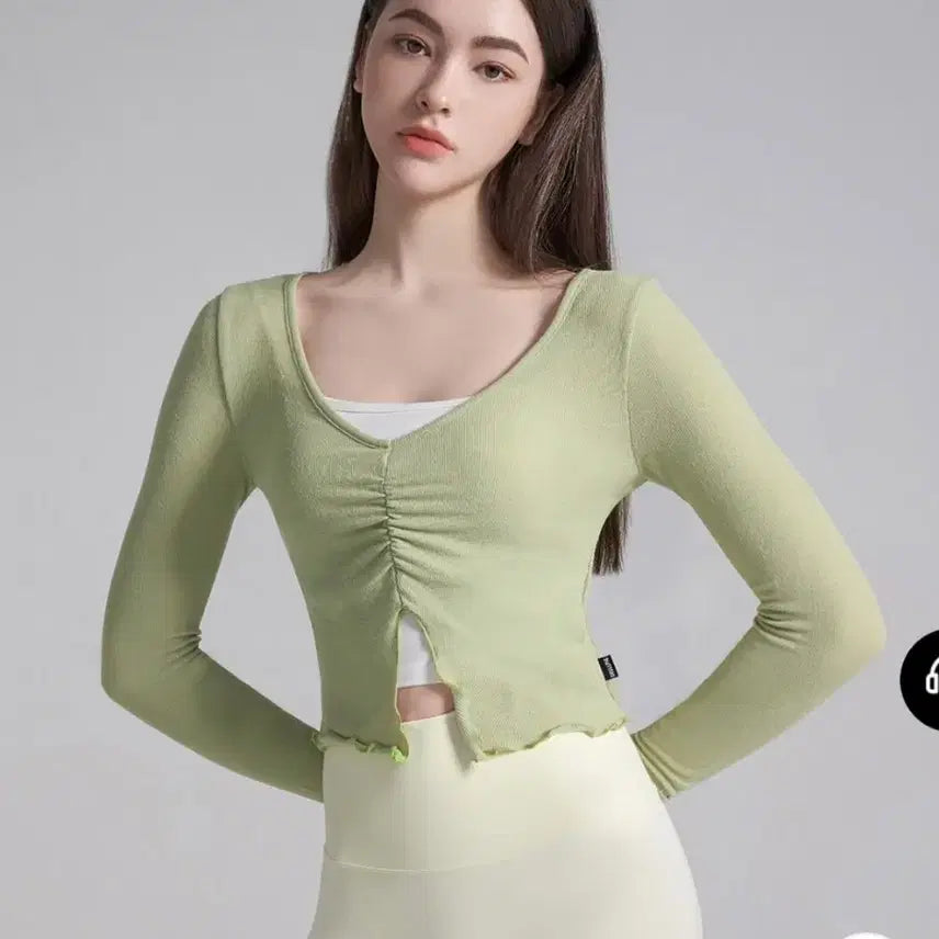 [BUNJANG] Skullpig Front Slit Shirring Cover-Up Olive / 스컬피그 프론트 슬릿 셔링 커버업 올리브