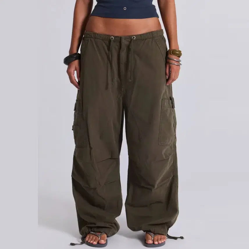 [BUNJANG] Jaded London Cargo Parachute Pants Khaki / 제이디드 런던 카고 파라슈트 카키