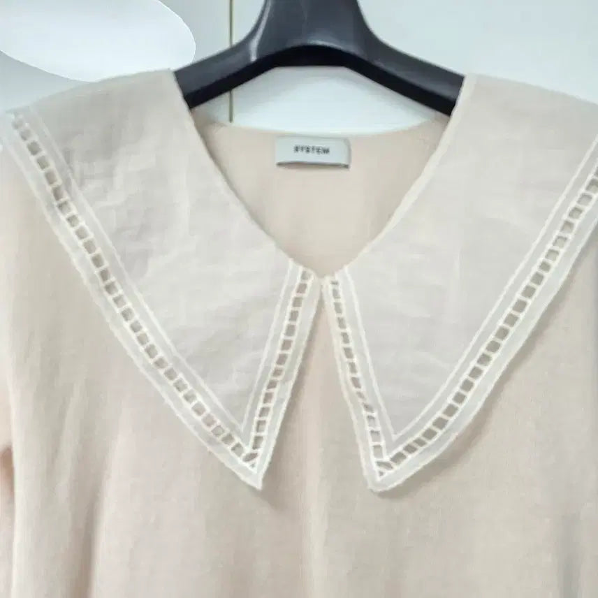 [BUNJANG] System Lace Collar Knit Top / 시스템 레이스 넥카라 니트탑