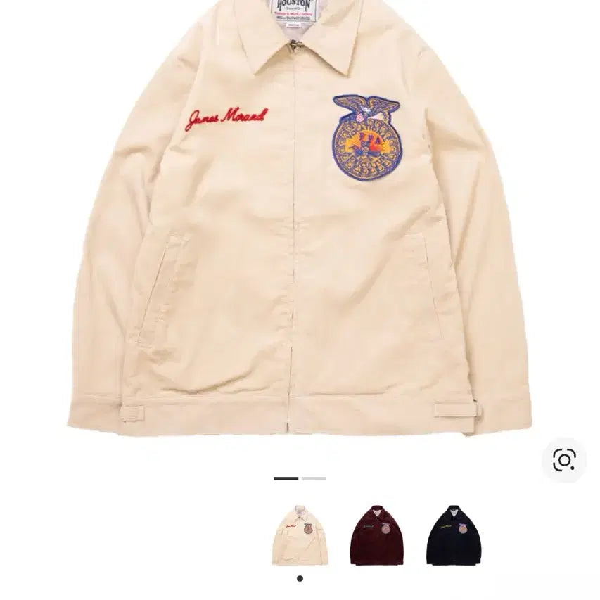 [BUNJANG] Houston FFA Corduroy Embroidery Jacket Ivory / 휴스턴 코듀로이 재수 자켓 아이보리