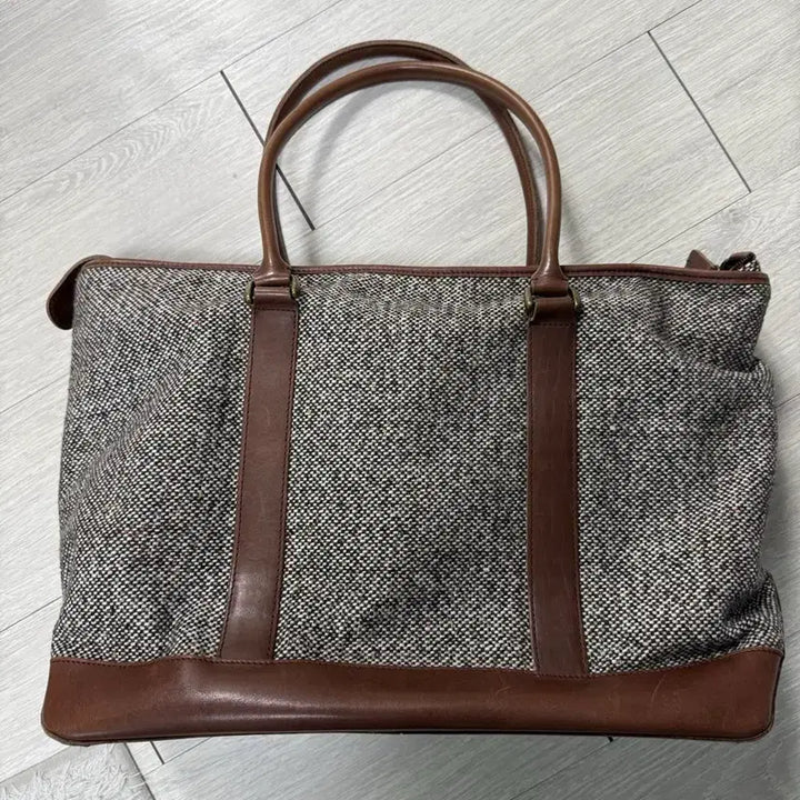 [BUNJANG] L.L.Bean Tweed Leather Tote Bag / (OS)LLBEAN 엘엘빈 트위드 레더 토트백