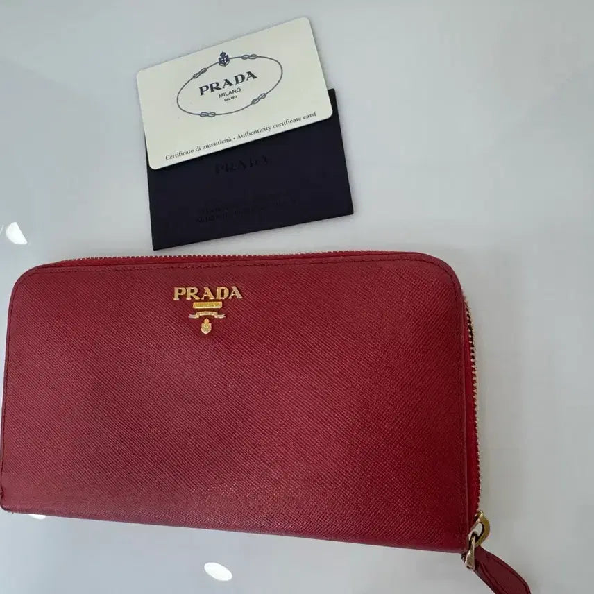 [BUNJANG] Prada Saffiano Long Wallet Red / 프라다 사피아노 장지갑 레드