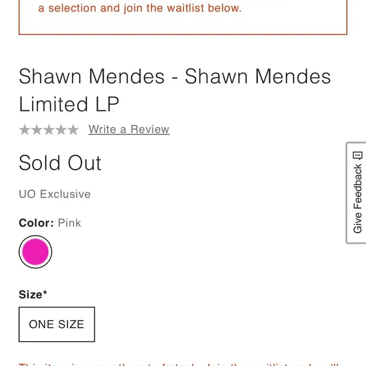 [BUNJANG] Shawn Mendes Limited Edition Pink Vinyl LP (Sealed) / 미개봉 한정반) shawn mendes 션멘데스 핑크 바이닐 LP