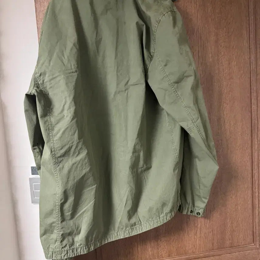 [BUNJANG] Stone Island Brushed Cotton Canvas Old Effect Overshirt Sage Green / 스톤아일랜드 브러쉬드 코튼 캔버스 올드이펙트 세이지 그린
