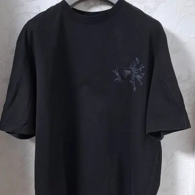 [BUNJANG] System by Hansem Embroidered Premium Cotton T-Shirt Black / (정품) 한섬 시스템 자수 반팔티 105~110 23년식