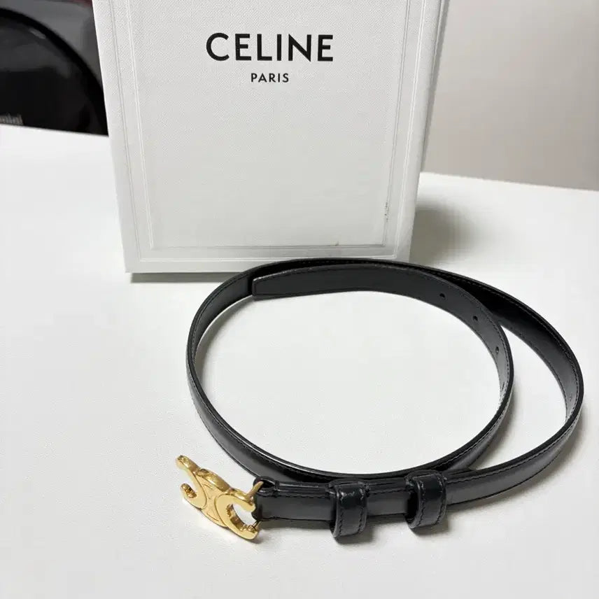[BUNJANG] Celine Triomphe Belt Black / 셀린느 트리오페 벨트 블랙 + 풀박스