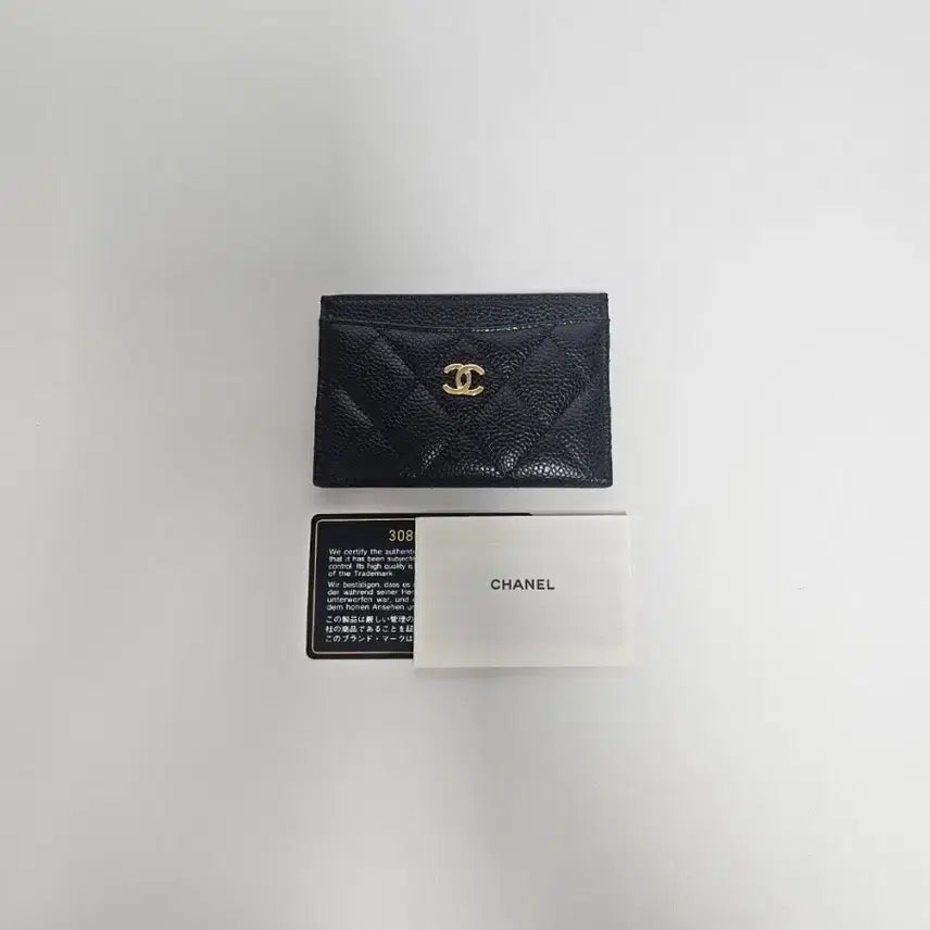 [BUNJANG] Chanel Classic Gold Hardware Caviar Card Holder Black / 샤넬 클래식 금장 캐비어 카드 지갑 홀더 블랙 308번대
