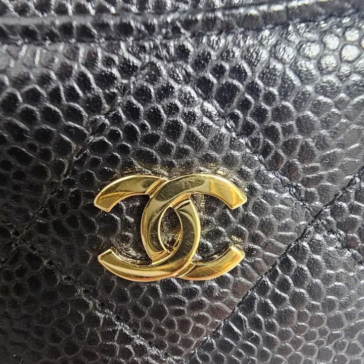 [BUNJANG] Chanel Classic Gold Hardware Caviar Card Holder Black / 샤넬 클래식 금장 캐비어 카드 지갑 홀더 블랙 308번대