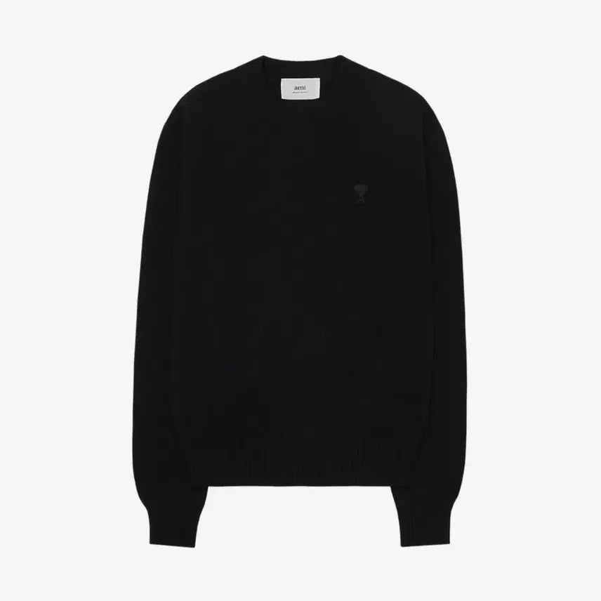 [BUNJANG] AMI Black Heart Logo Cashmere Knit (Size L/100) / 아미(AMI) 블랙 하트 로고 캐시미어 니트 L(100)