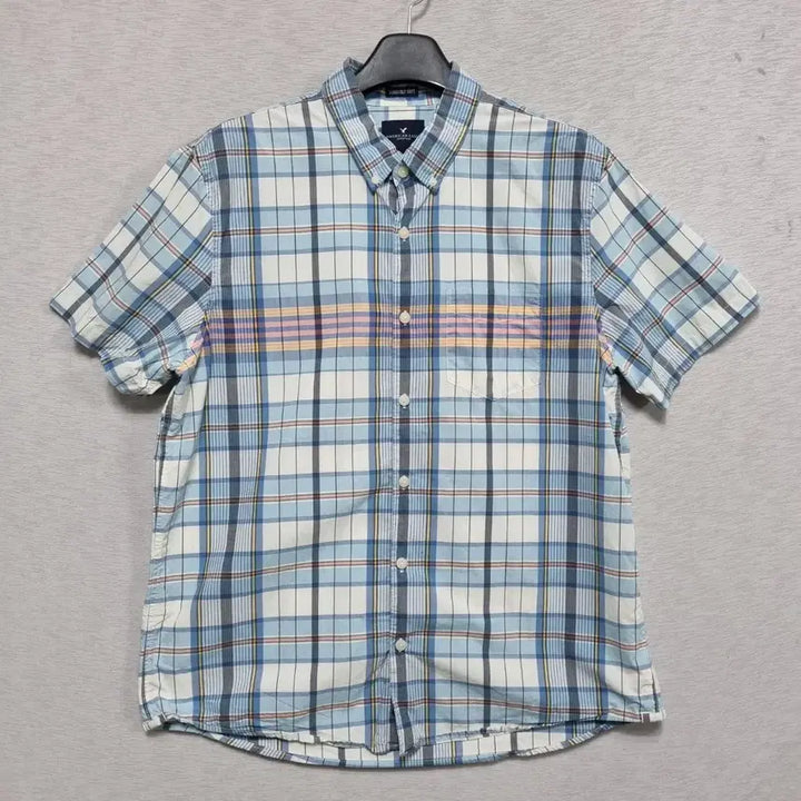 [BUNJANG] American Eagle Plaid Short Sleeve Shirt XL / ㅡ아메리칸이글 체크 반팔 남방 남105ㅡ0429