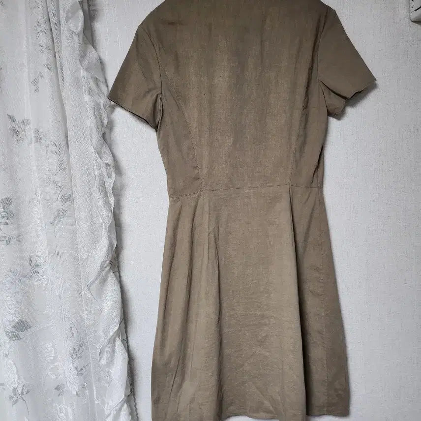 [BUNJANG] Theory Linen Shirt Mini Dress / 띠어리 셔츠 원피스 반팔 미니원피스