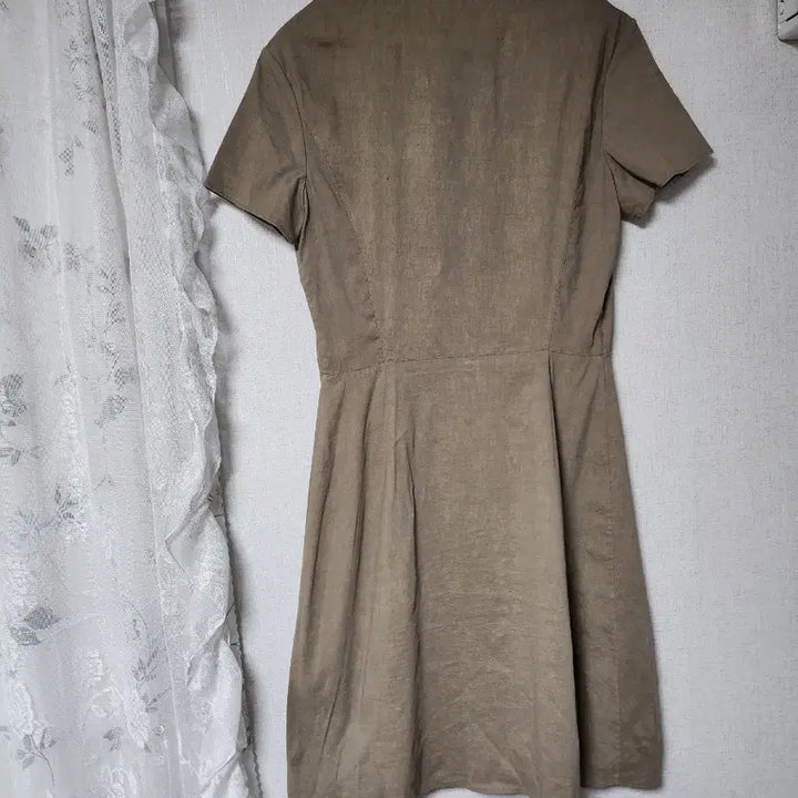 [BUNJANG] Theory Linen Shirt Mini Dress / 띠어리 셔츠 원피스 반팔 미니원피스