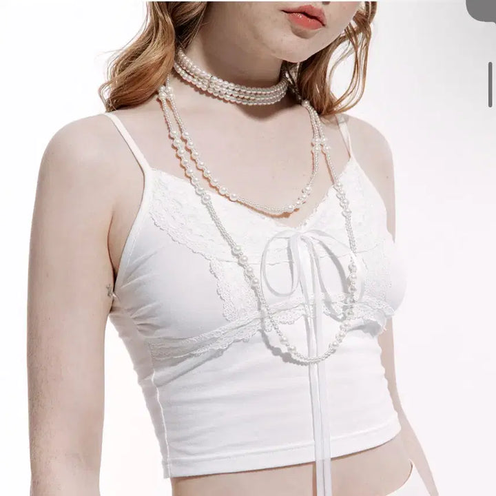 [BUNJANG] New Roughneck Lace Sleeveless T-Shirt - White / 새상품) 러프넥 레이스 슬리브리스 티셔츠 화이트