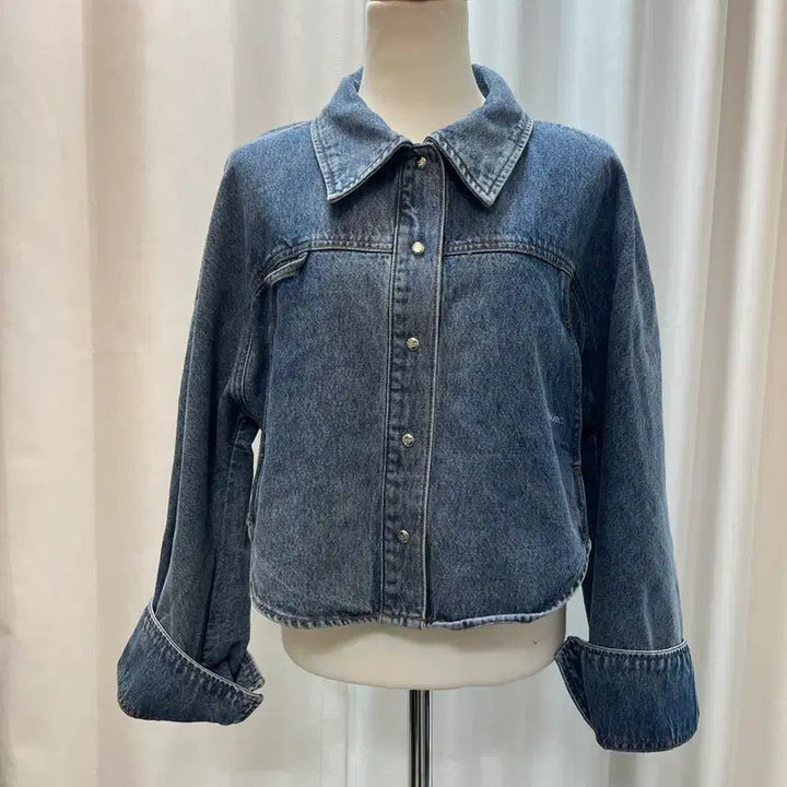 [BUNJANG] SYSTEM 25SS Cropped Denim Jacket (Size S) / SYSTEM 시스템 25SS 크롭 데님 자켓 36(S) 새옷급 청자켓