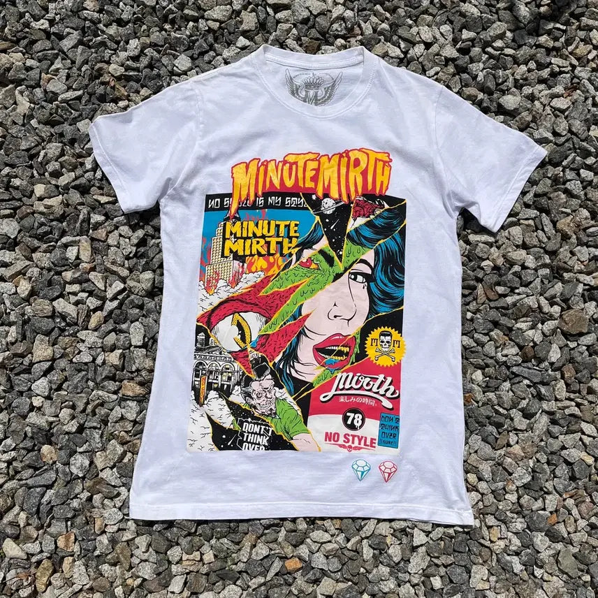 [BUNJANG] MINUTE MIRTH Vintage Graphic T-Shirt / MINUTE MIRTH 빈티지 나염 반팔(실측확인)공용!