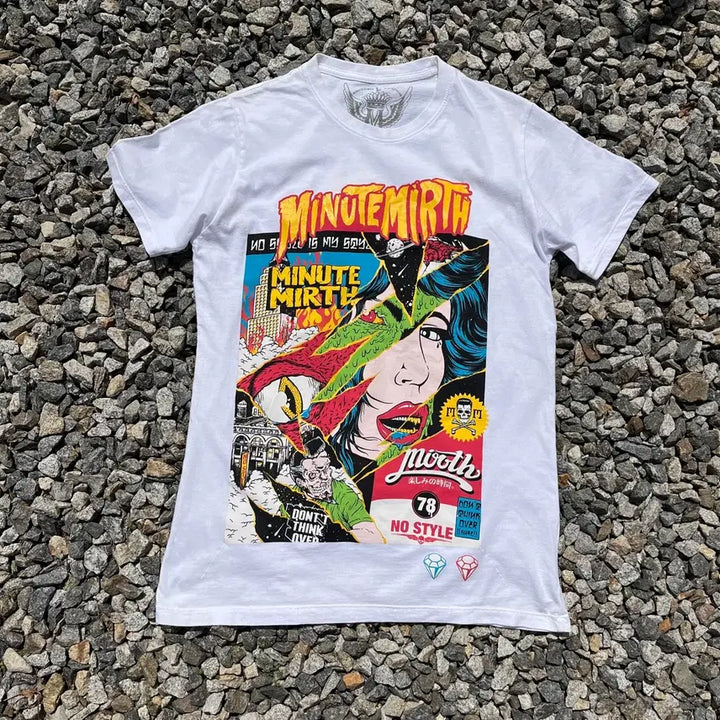 [BUNJANG] MINUTE MIRTH Vintage Graphic T-Shirt / MINUTE MIRTH 빈티지 나염 반팔(실측확인)공용!