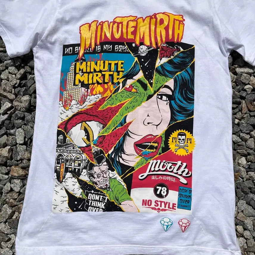 [BUNJANG] MINUTE MIRTH Vintage Graphic T-Shirt / MINUTE MIRTH 빈티지 나염 반팔(실측확인)공용!