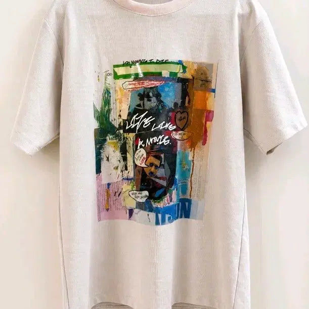 [BUNJANG] Series Printing Short-Sleeve T-Shirt Ivory / 시리즈 프린팅 반팔 티셔츠 아이보리!최상품!