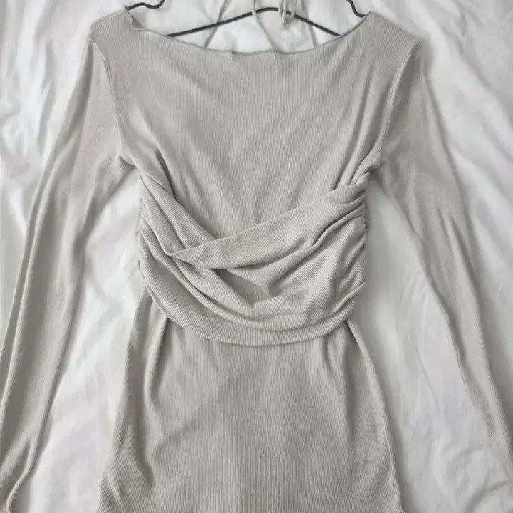 [BUNJANG] Zara Semi-Sheer Shirring T-Shirt / 자라 세미시스루 셔링 티셔츠