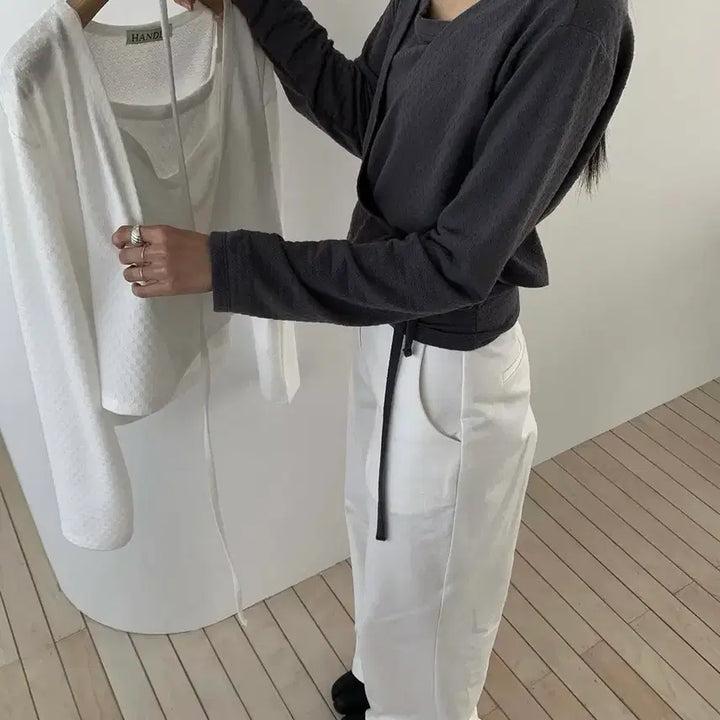 [BUNJANG] Hander Deer Sleeveless Cardigan Set / [새상품] hander 핸더 디어 나시 가디건 세트(2color)