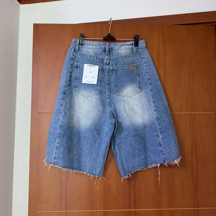 [BUNJANG] Blue Cut Bermuda Shorts - Size S / 미착용 새상품 중청 컷팅 버뮤다팬츠 S