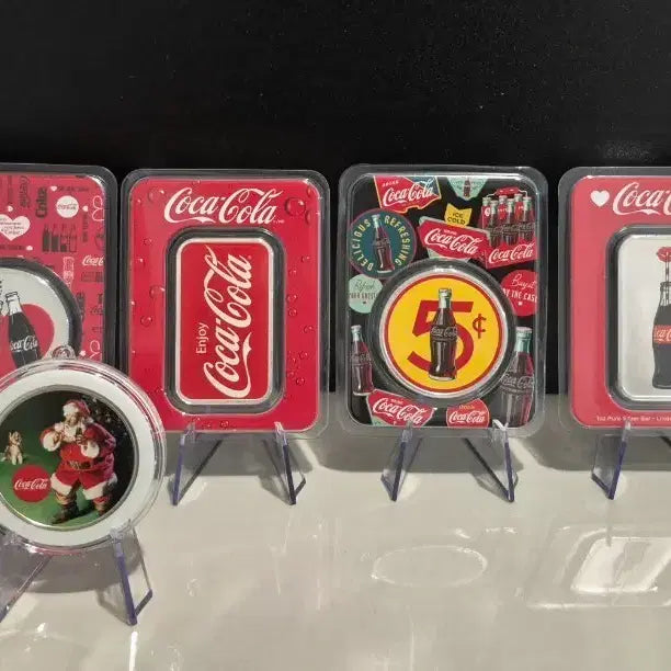 [BUNJANG] Coca-Cola Limited Edition Silver Coins &amp; Bars Set (7 Types) / 한정판 코카콜라 은화,실버바 7종 일괄,개별판매