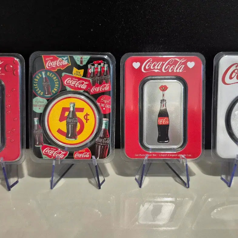 [BUNJANG] Coca-Cola Limited Edition Silver Coins &amp; Bars Set (7 Types) / 한정판 코카콜라 은화,실버바 7종 일괄,개별판매