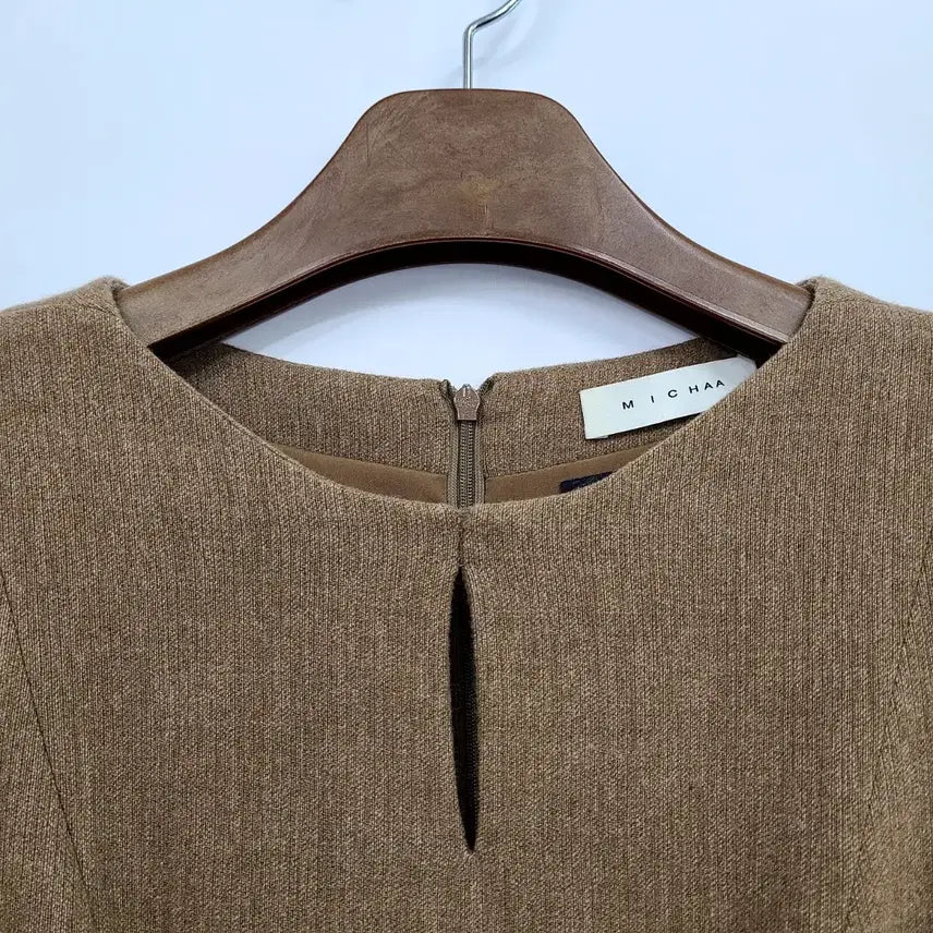 [BUNJANG] MICHAA Brown Tone Belt Flare Dress / 미샤 브라운 톤 벨트 플레어 원피스/90/앨리스/1146