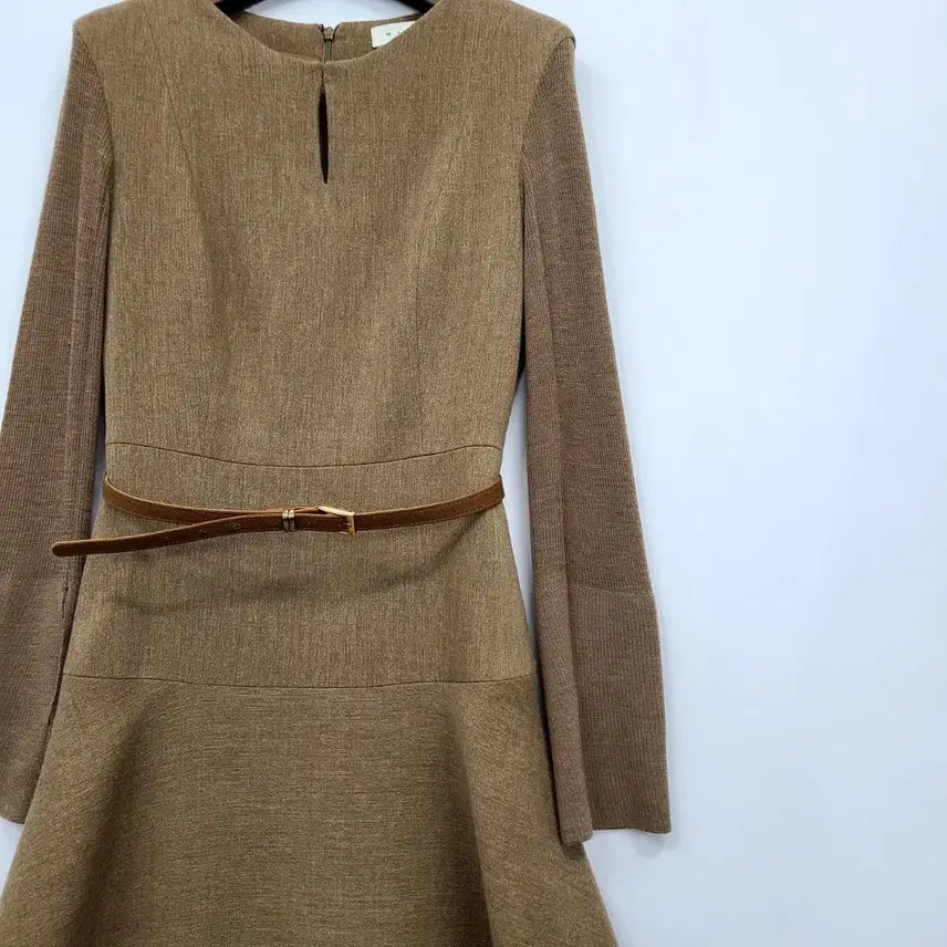 [BUNJANG] MICHAA Brown Tone Belt Flare Dress / 미샤 브라운 톤 벨트 플레어 원피스/90/앨리스/1146