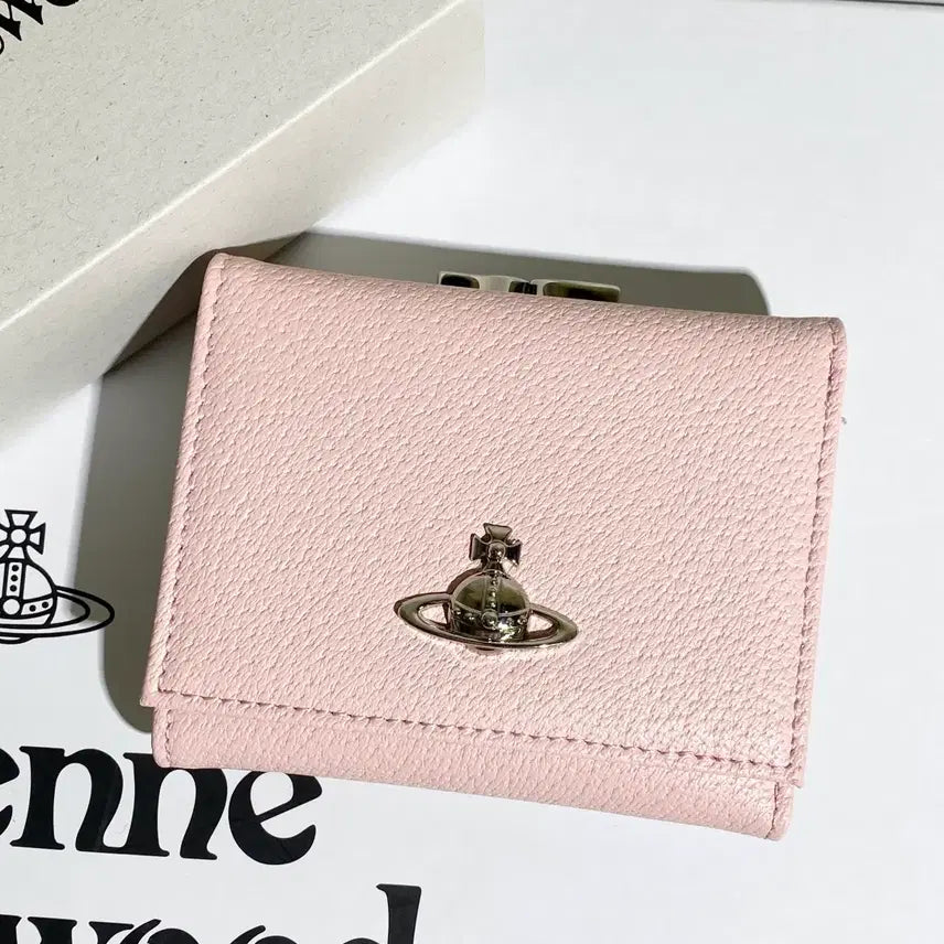 [BUNJANG] Vivienne Westwood Orb Logo Leather Wallet Pink Silver / 비비안웨스트우드 지갑 핑크  은장