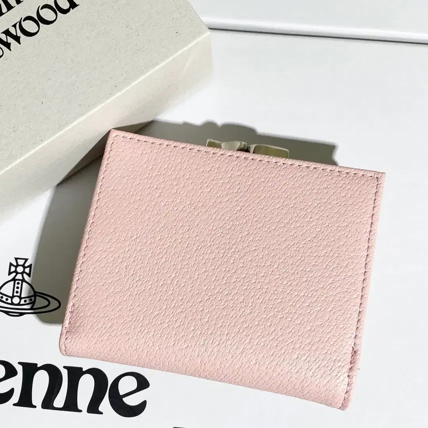 [BUNJANG] Vivienne Westwood Orb Logo Leather Wallet Pink Silver / 비비안웨스트우드 지갑 핑크  은장