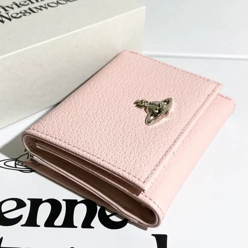 [BUNJANG] Vivienne Westwood Orb Logo Leather Wallet Pink Silver / 비비안웨스트우드 지갑 핑크  은장