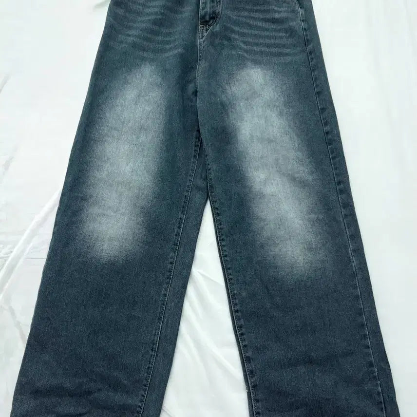 [BUNJANG] Washed Denim Wide Pants / 워싱 데님 와이드 팬츠