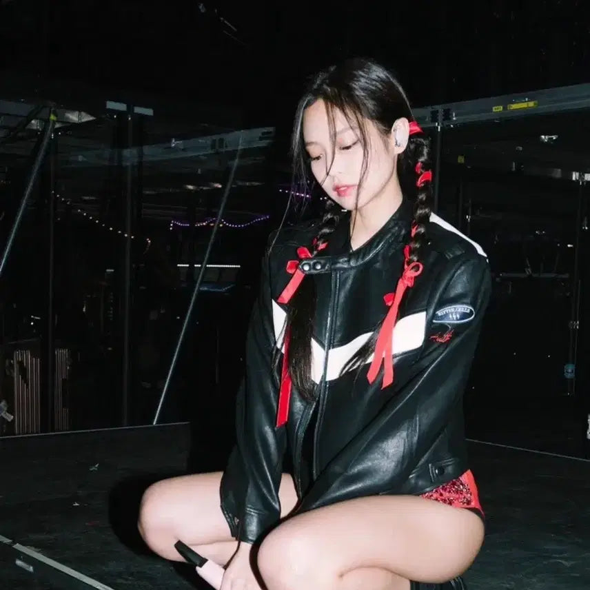 [BUNJANG] Bitter Cells Black Leather Rider Jacket (Jennie&